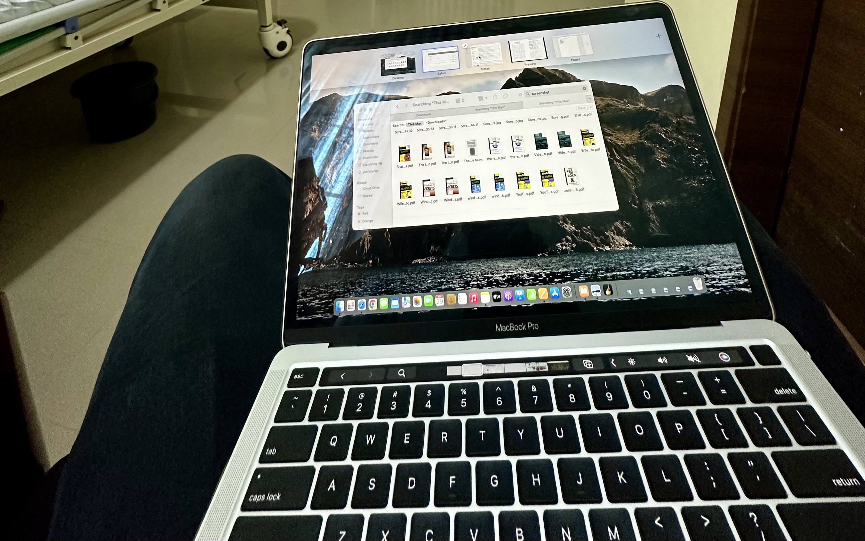 A picture of the my MacBook Pro. A finder folder has been opened on its desktop