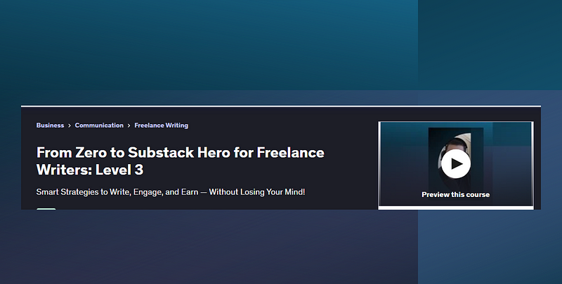 Udemy Courses: Level 3 Substack Mastery Training Program Is Now On